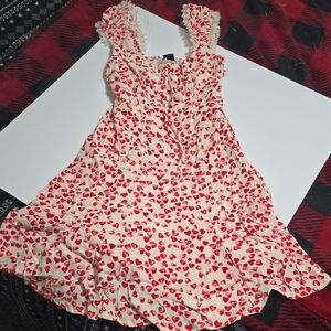 Heart Print Sleeveless Dress